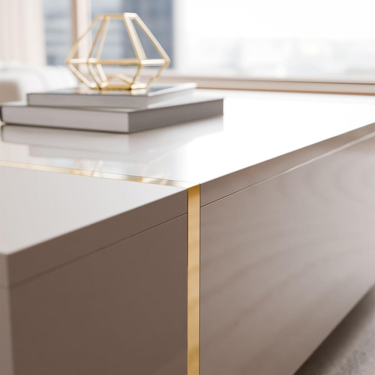 COUCHTISCH ONYX Kaschmir Hochglanz - Kaschmir, Holzwerkstoff (65/104/41.5cm) - Lookway