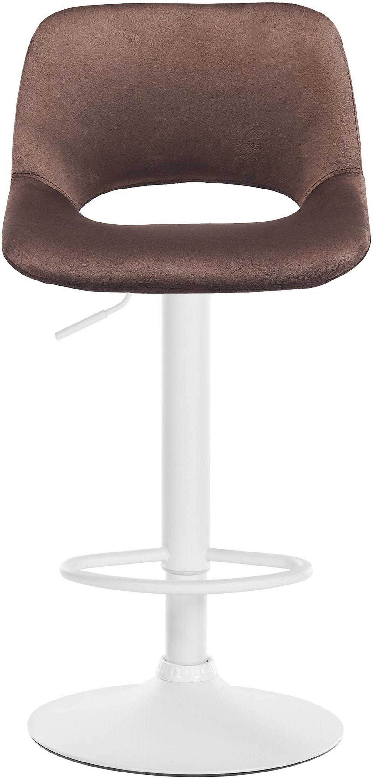 BARHOCKER JAKSON Braun Samt Weiß - Braun, Textil/Metall (42/86/46cm) - DELUKE