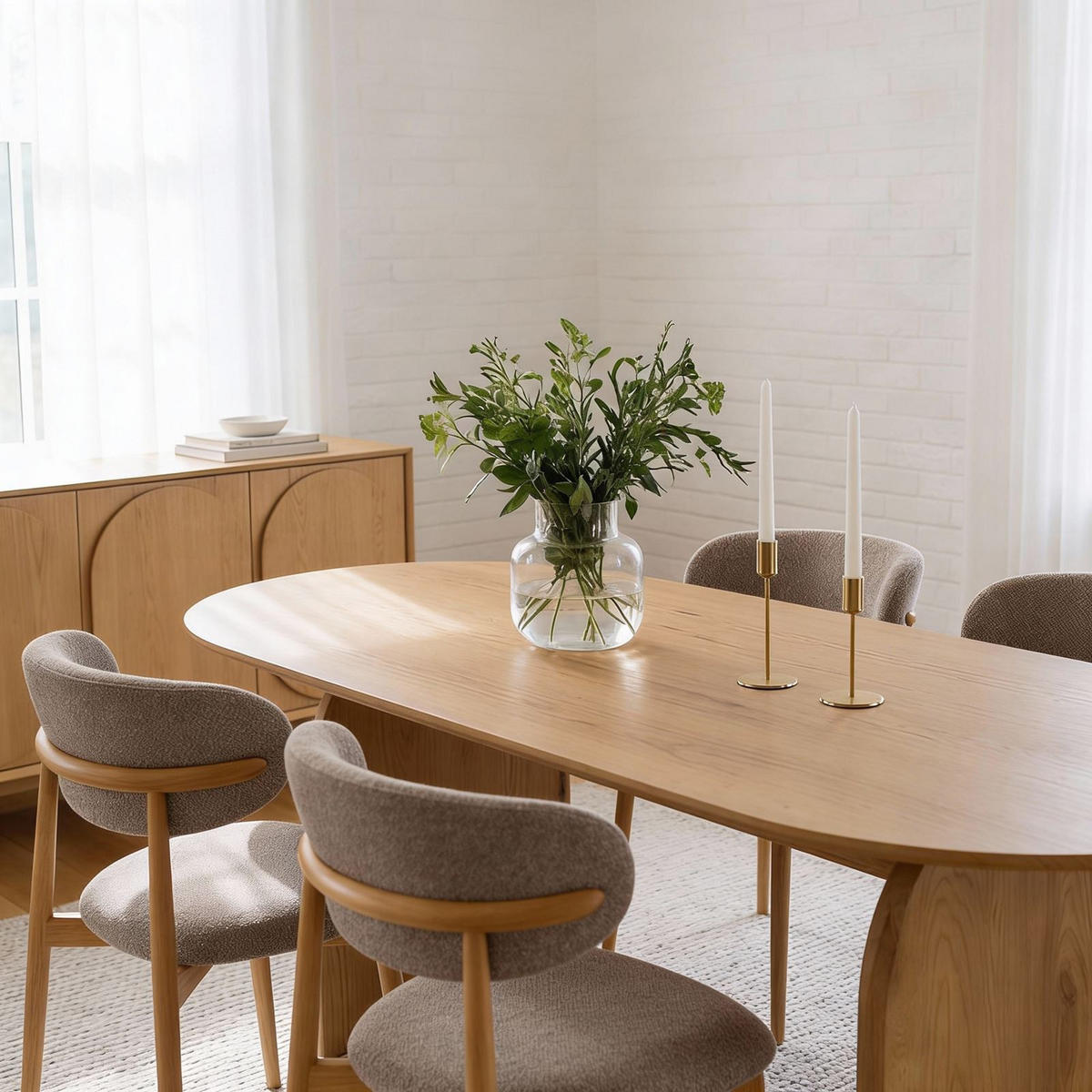 ESSGRUPPE MALA/ARIEL 5er Set Eiche - Eichefarben, Holzwerkstoff - IDIMEX