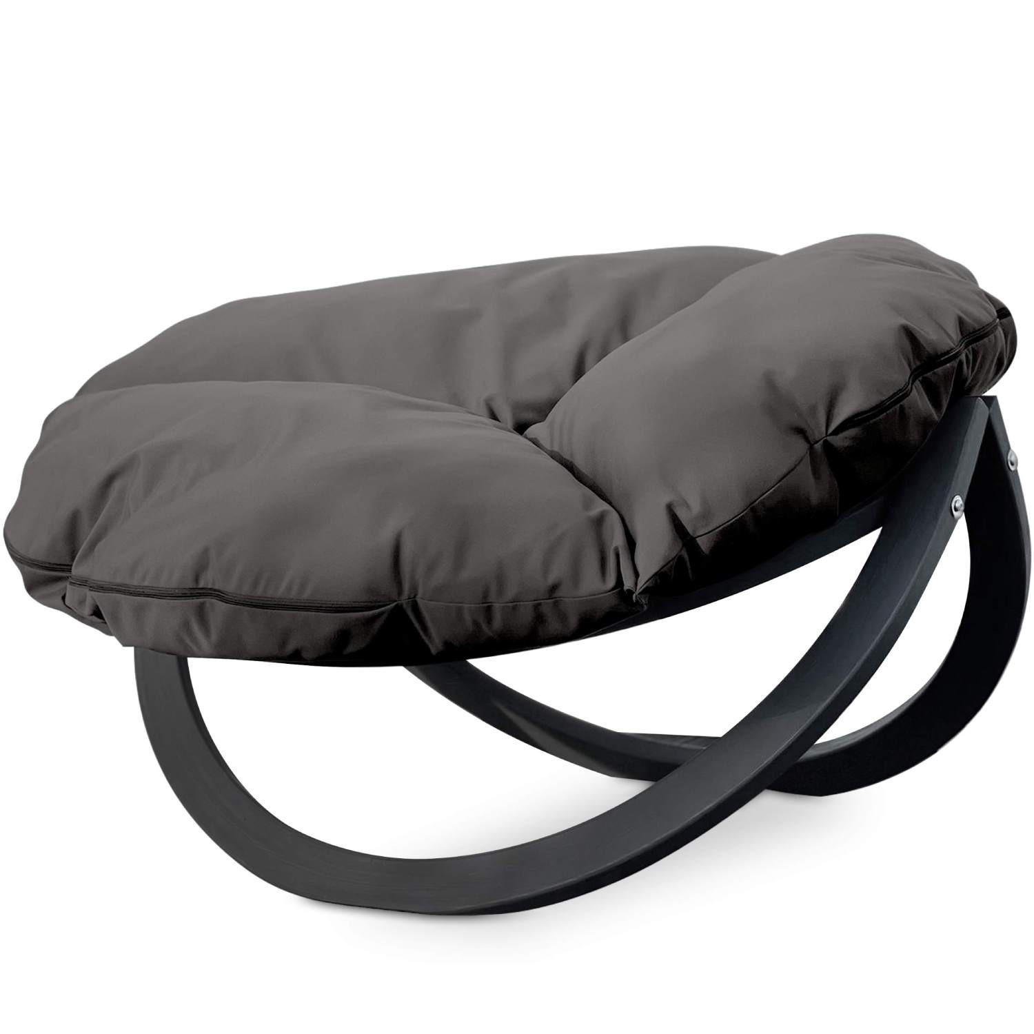 GARTENSESSEL GEKKO ,Dunkelgrau|Anthrazit - Dunkelgrau/Anthrazit, Holz/Textil (119/65/100cm) - KONSIMO®