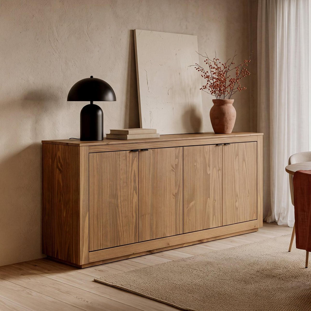 ANRICHTE NIEDRIGE Sven Natürlich 170 cm x 78 cm - Naturfarben, Holz (170/78/39cm) - Klast Home