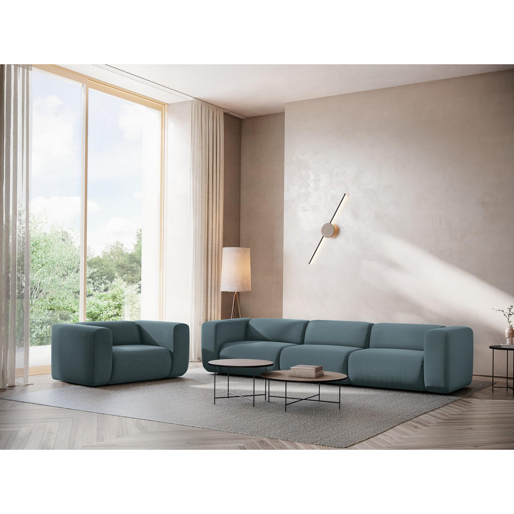 Thumbnail - Makamii Sofaelement, Petrol, Textil, 1-Sitzer, Füllung: Schaumstoff, 147x70x89 cm, Made in EU, Wohnzimmer, Sofas & Couch...