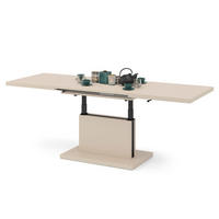 COUCHTISCH rechteckig Beige matt höhenverstellbar ausziehbar - Beige, Holzwerkstoff (70/120/56cm) - designimpex