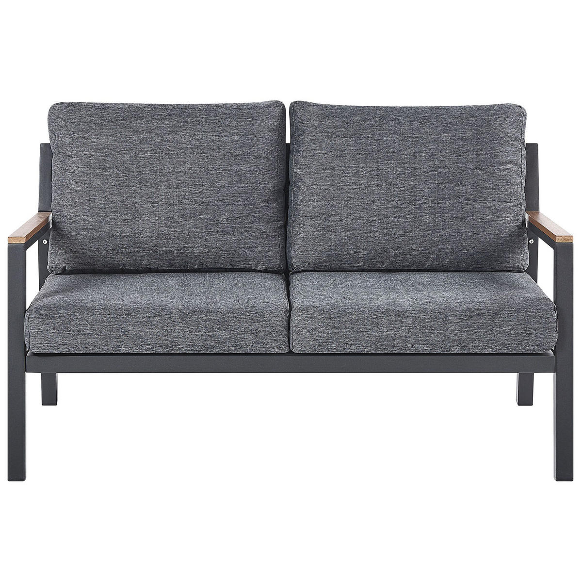 LOUNGE-SET 4-sitzer Aluminium Schwarz Delia - Schwarz, Metall - Beliani