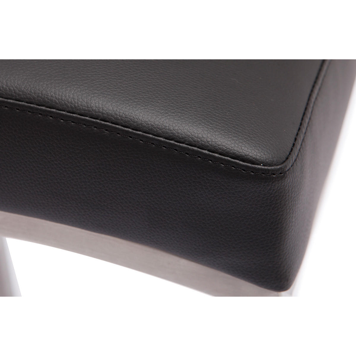 BARHOCKER Aluminium PU Schwarz 2er-Set OLLY - Schwarz, Textil (57/101/47.5cm) - Miliboo