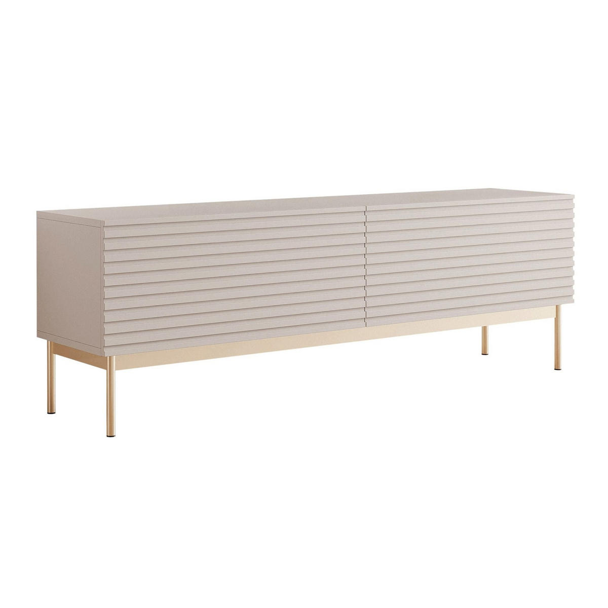 TV-LOWBOARD Linearis Kaschmirgrau 139/46/30 cm - Taupe/Goldfarben, Holzwerkstoff/Metall (138.6/46.2/30cm) - Selsey