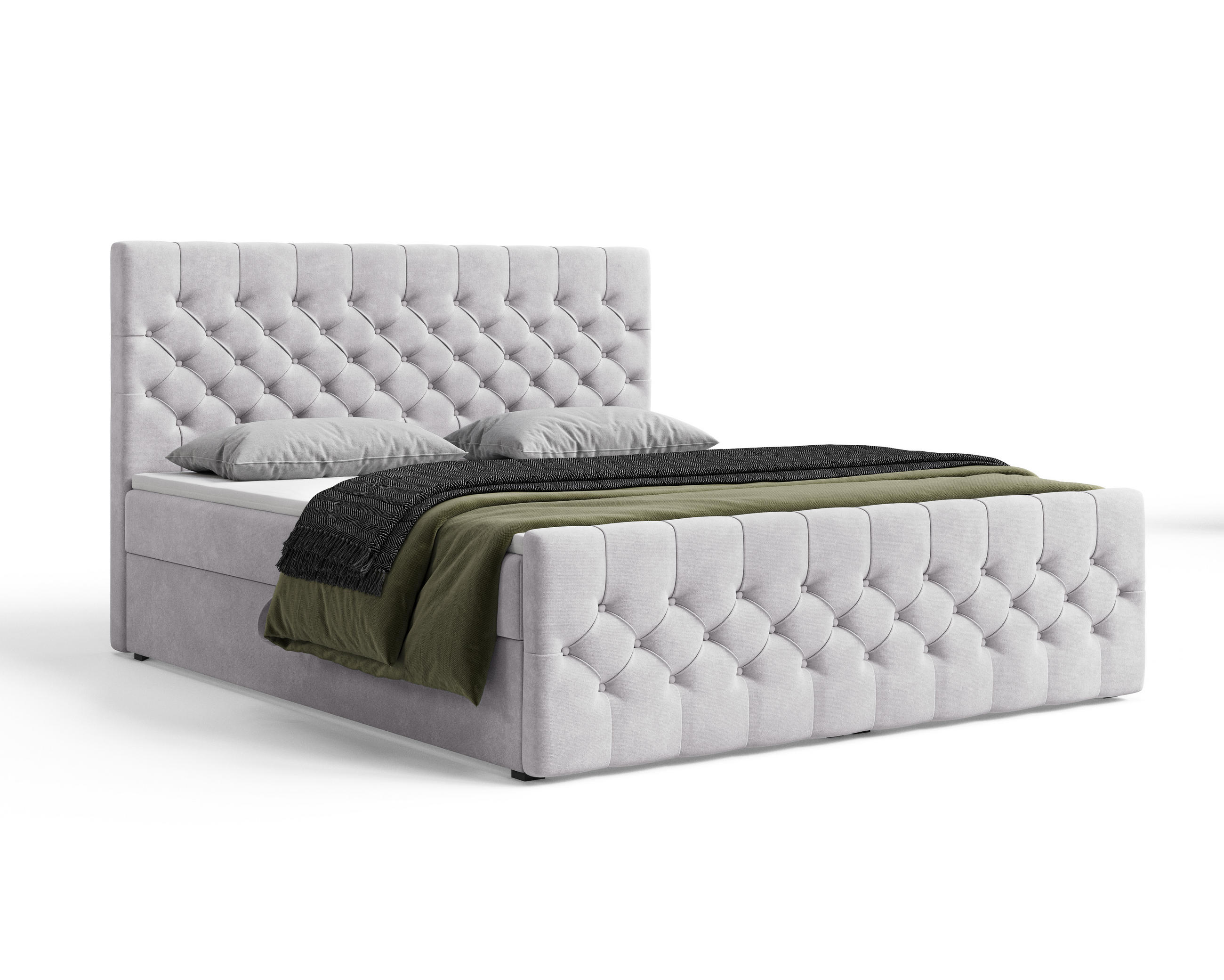 Royal24_Markt Boxbett Silber 140x200 cm