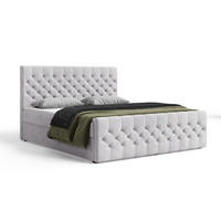 BOXBETT 12 140 x 200 cm - Manila - Modernes Polsterbett mit Bettkasten inkl. PU-Schaum-Topper und Federmechanismus - Silberfarben, Holz (140/200cm) - ROYAL24_MARKT
