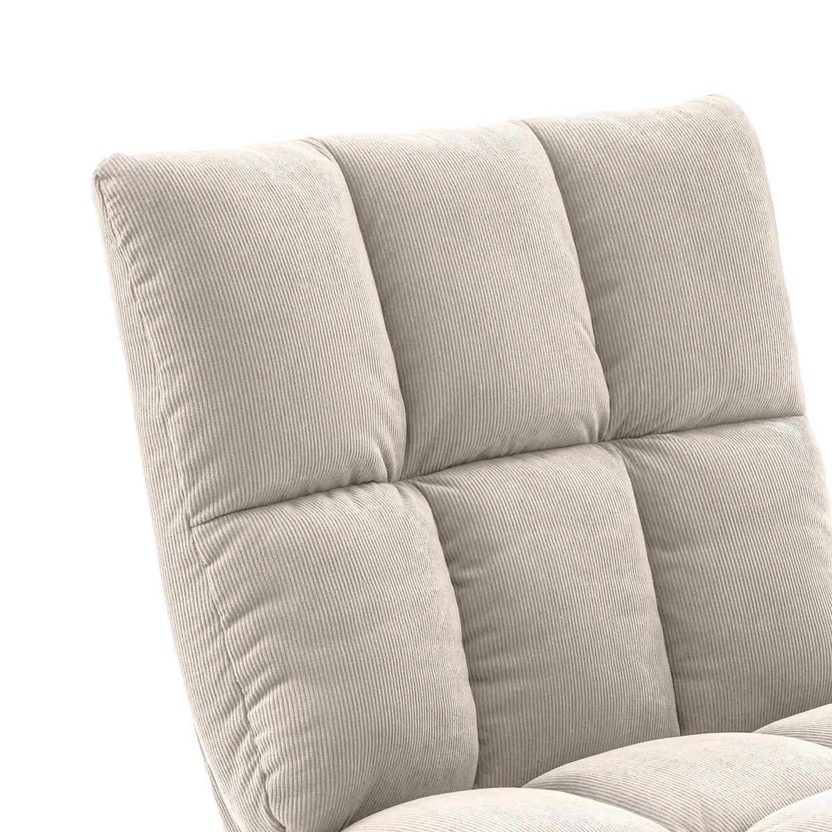 DREHSESSEL Tao aus moderner Cord beigem - Beige/Schwarz, Textil/Metall (66/92/79cm) - Sicaan