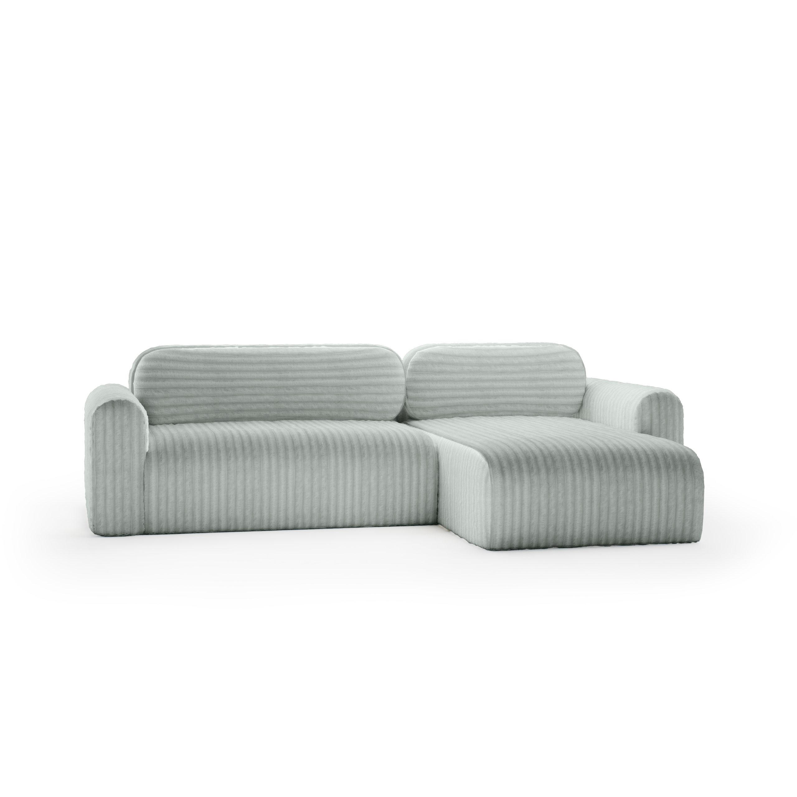 ECKSOFA mit Schlaffunktion Emmen, Hellgrün - Hellgrün, Textil (286/100cm) - Fedve