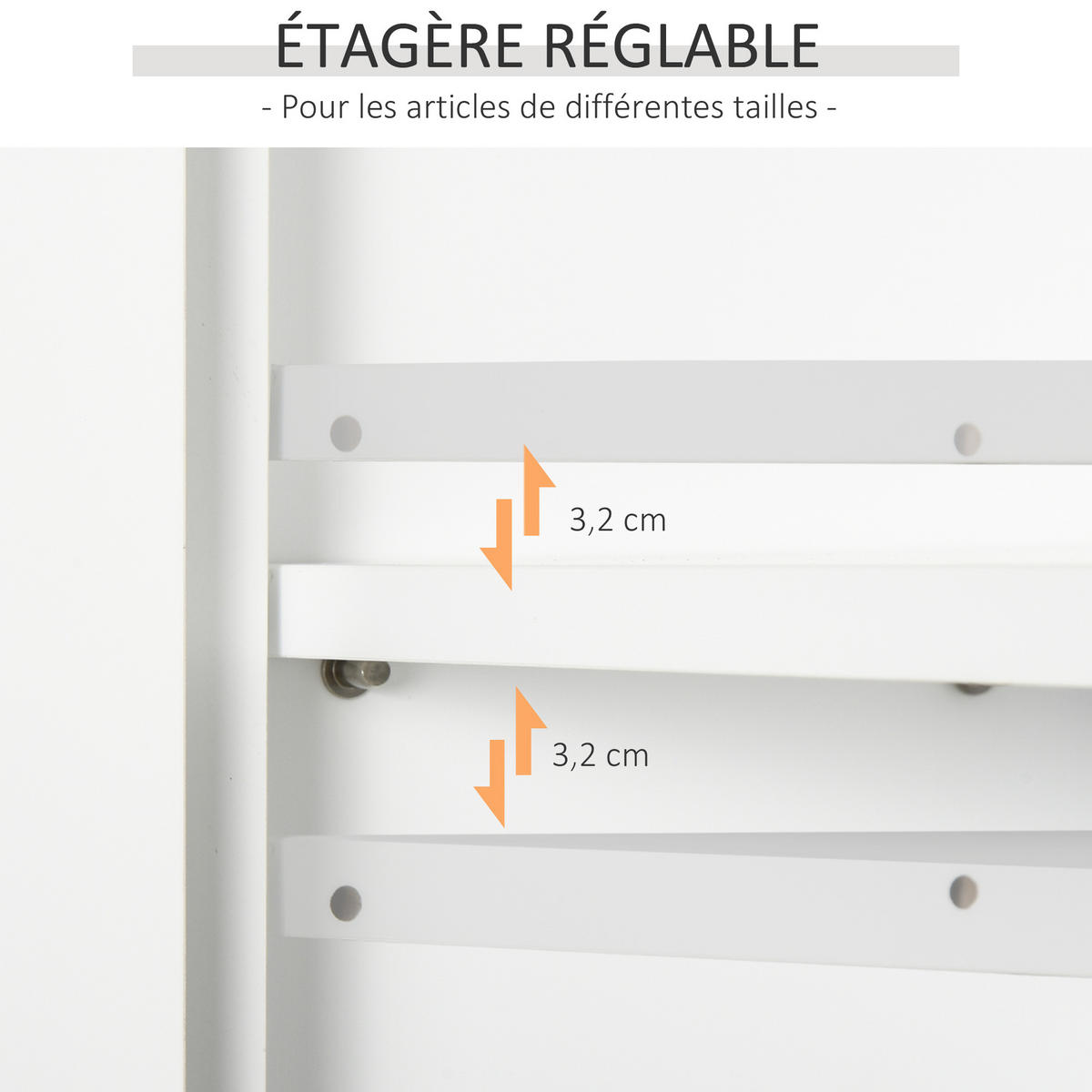 HÄNGESCHRANK DE-15855 2 Türen mit 2 Einlegeböden Weiß - Weiß, Holzwerkstoff (198/58/60cm) - ComfortXL