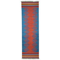 HANDWEBTEPPICH Kelim Gashgai Mehrfarbig 198/60 cm Schurwolle - Multicolor, Textil (60/198cm) - Looma