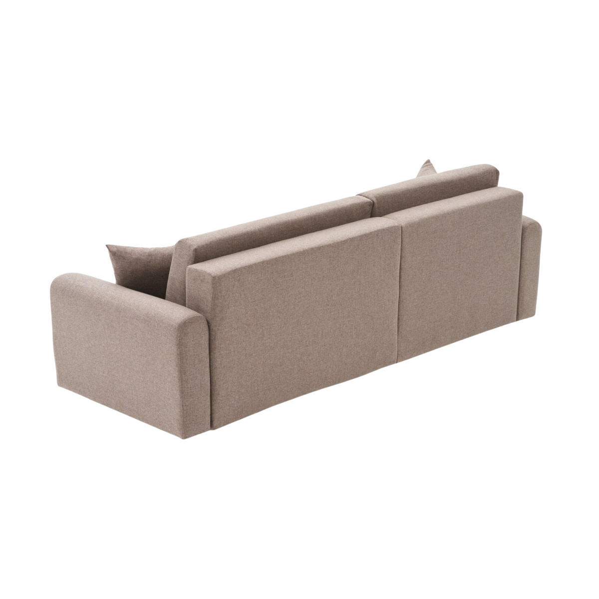 ECKSOFA mit Schlaffunktion und linksseitiger Récamiere - mane 246/160/85 cm - Taupe, Holz (160/246cm) - Calicosy