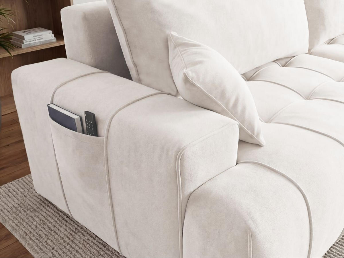 ECKSOFA Tulio Creme Rechts - Creme, Holz/Textil (165/270cm) - Graingold