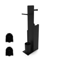 WC-GARNITUR - Schwarz, Kunststoff/Textil (22/67/12cm) - Relaxdays
