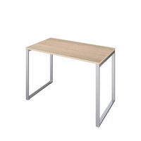 SCHREIBTISCH Fulda 110x60 cm – Eiche Weiß mit Metallic Gestell - Weiß, Holzwerkstoff/Metall (60/110/74cm) - Letti Moderni