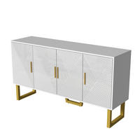 KOMMODE aus MDF & Spanplatte 150x40x82cm in Weiß mit 4 Türen - Weiß, Holzwerkstoff (150/82/40cm) - Modfu