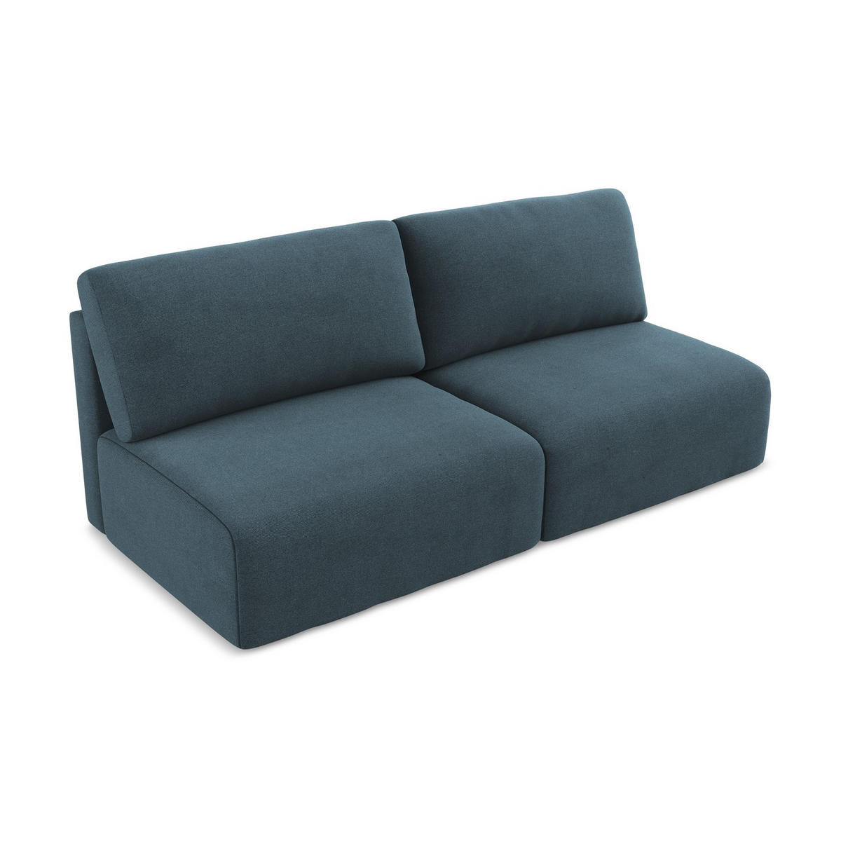 3-SITZER SOFA mit Schlaffunktion Strukturstoff Stoff Blau - Blau/Pink, Kunststoff/Textil (216/79/102cm) - LaMiaSofa