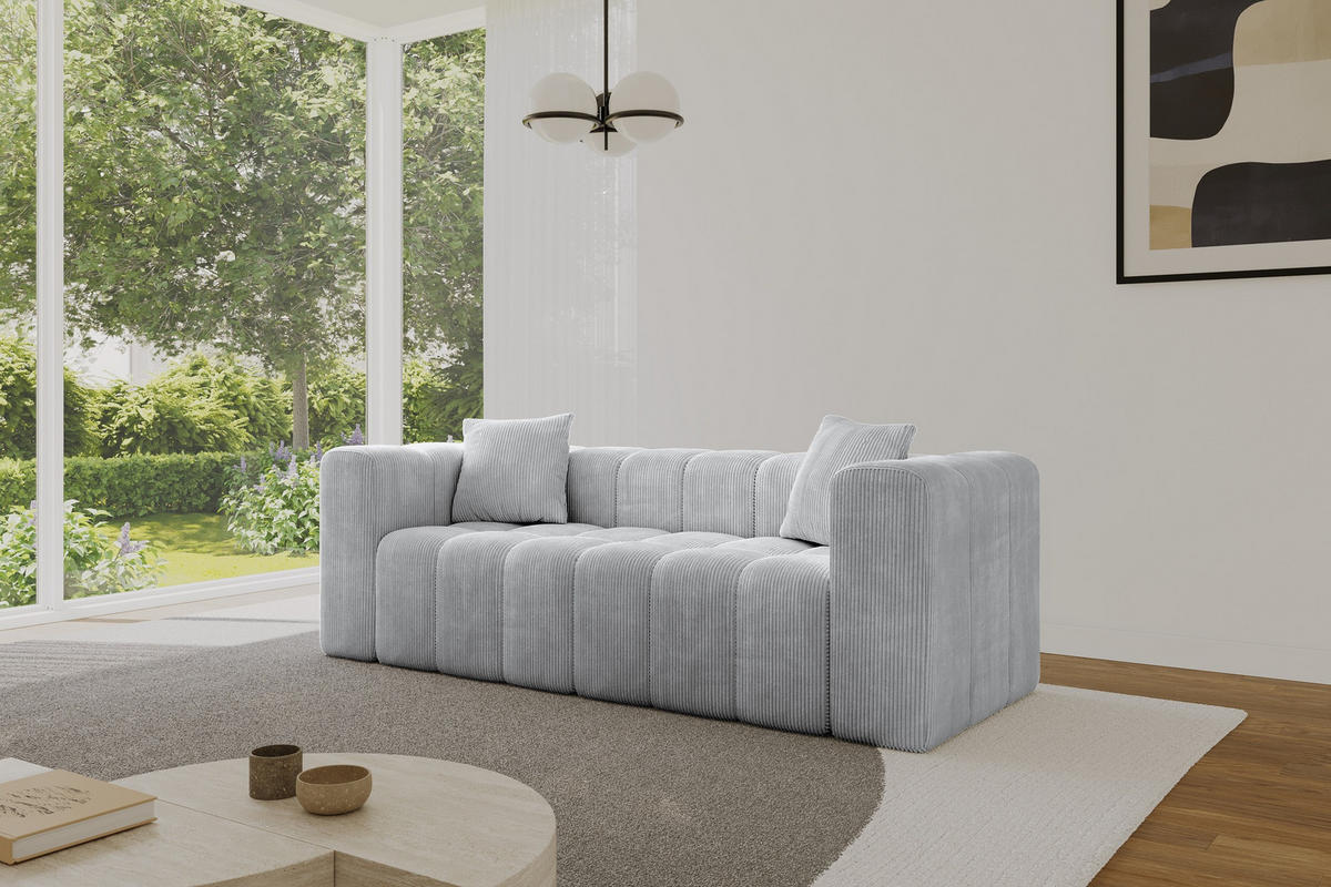 POHOVKA 2-MÍSTNÁ DONY-2 232x90x71 cm Šedá Manšestr - šedá/barva hliníku, kompozitní dřevo/textil (232/71/90cm) - ALTDECOR