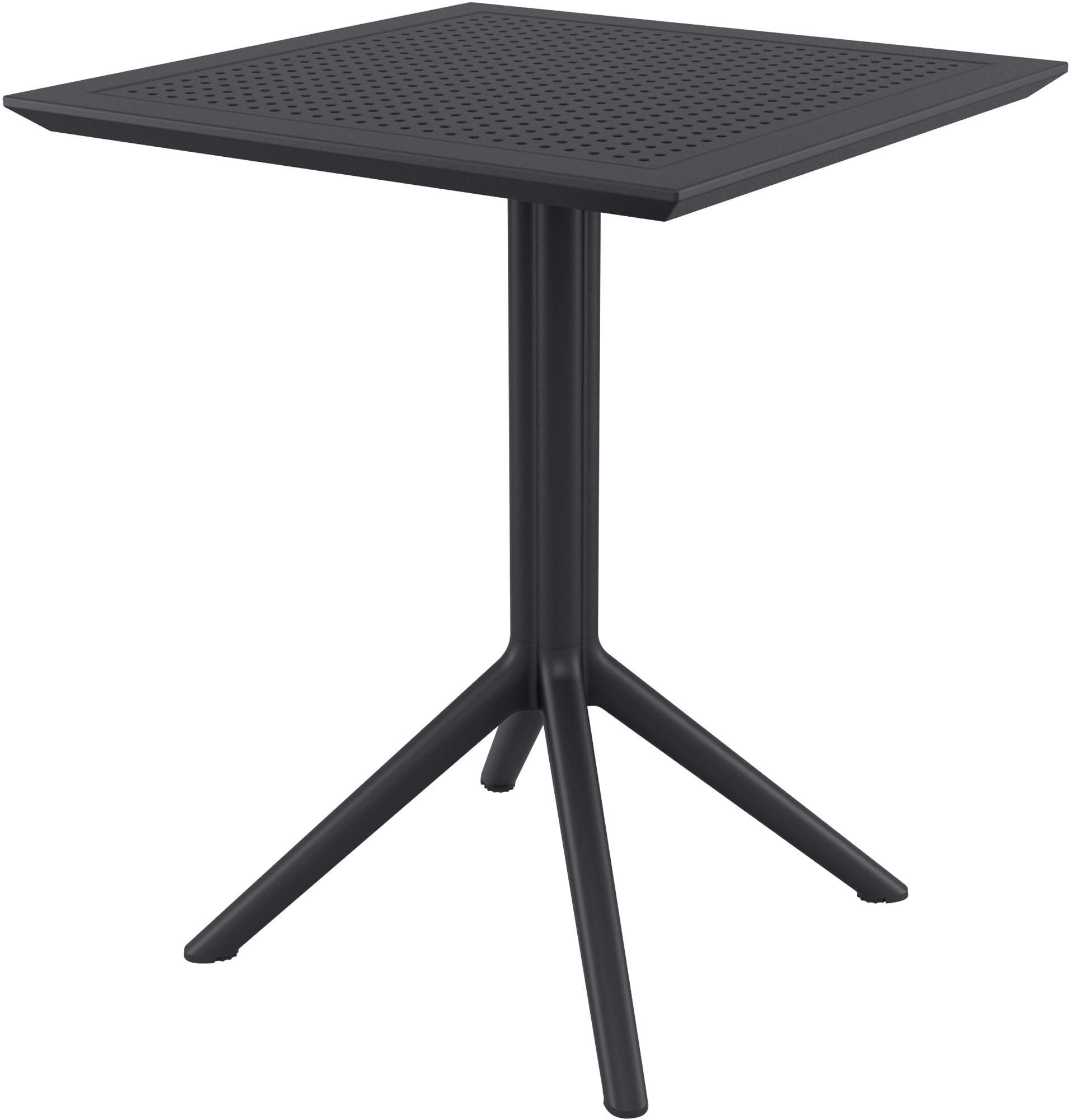 GARTENTISCH eckig 60/60/74 cm Kunststoff schwarz - Schwarz, Kunststoff (60/60/74cm) - CLP