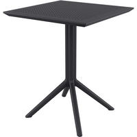 GARTENTISCH eckig 60/60/74 cm Kunststoff schwarz - Schwarz, Kunststoff (60/60/74cm) - CLP