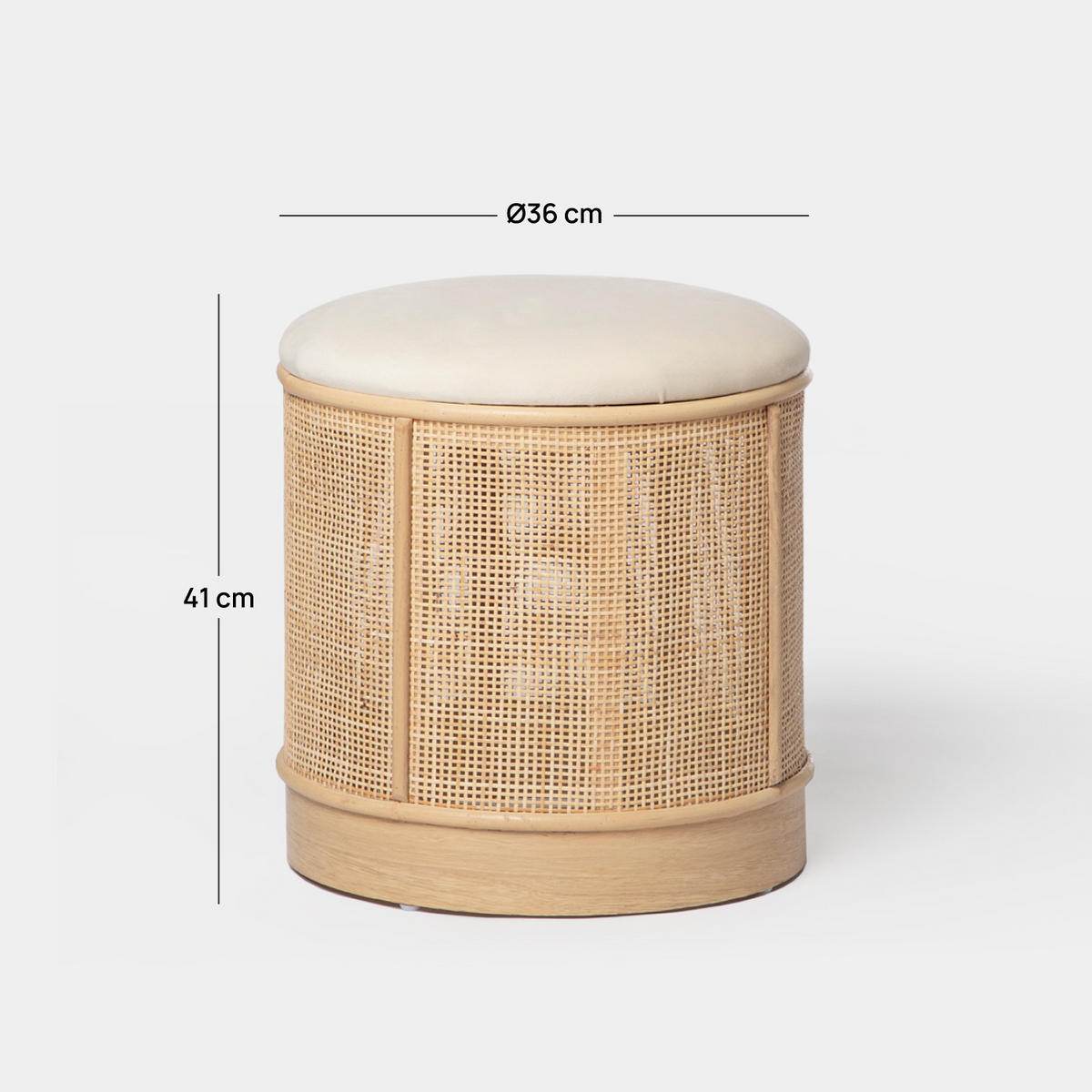 POUF Sure Natürlich 35 cm x 45 cm - Naturfarben, Textil (35/45/35cm) - Klast Home
