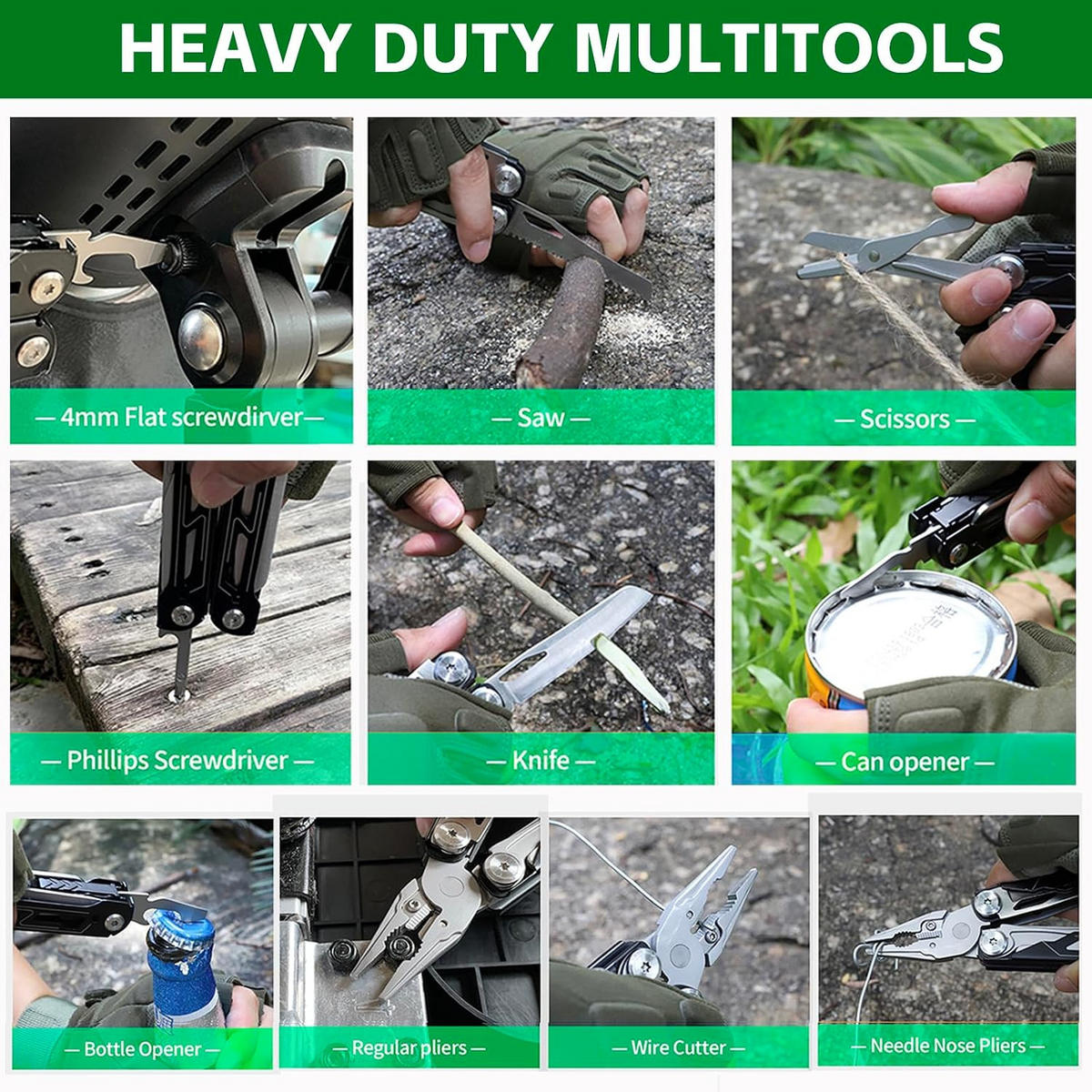 ZANGE – mit Selbstverriegelungsmechanismus, geeignet für Outdoor-Aktivitäten und Überlebenstraining in der Wildnis – halb schwarz, halb silber - Multicolor, Metall (10.5/3.8/1.9cm) - DCA