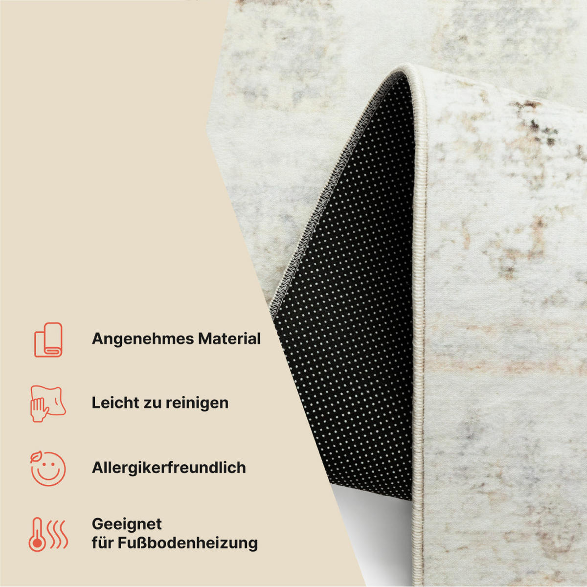 TEPPICH BARI Beige 80/150 cm - Beige, Textil (80/150cm) - Tapiso