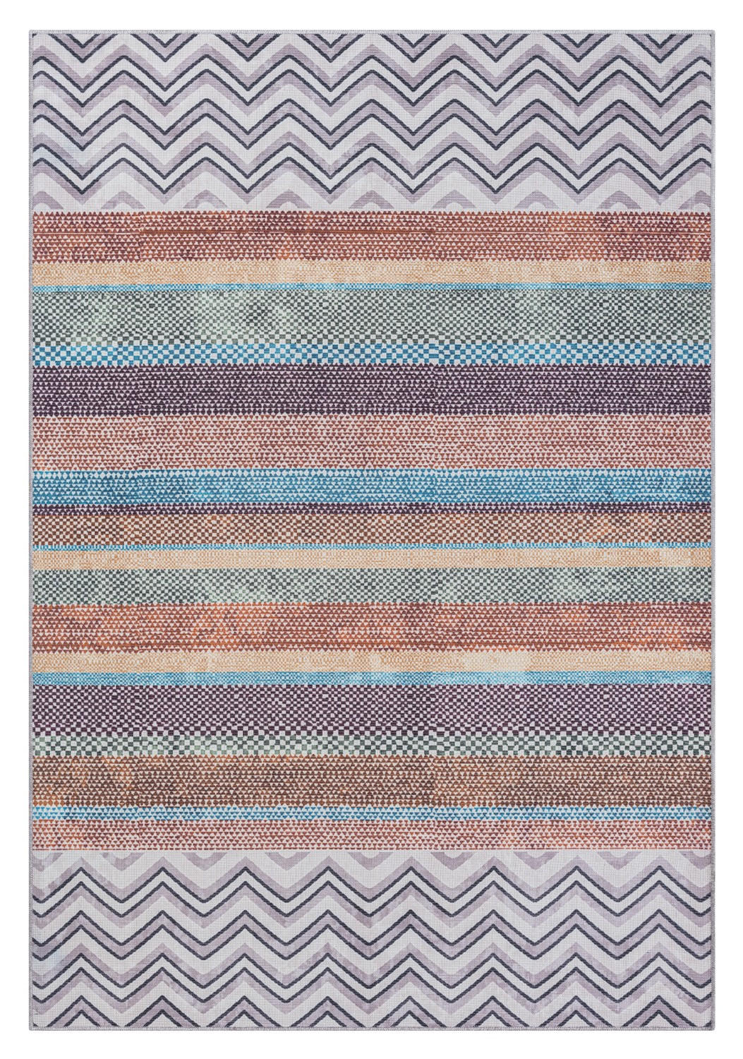 TEPPICH Rivka Rostfarben,Pastellblau,Mauve 160/230 cm - Rostfarben, Textil (160/230cm) - My-Rug