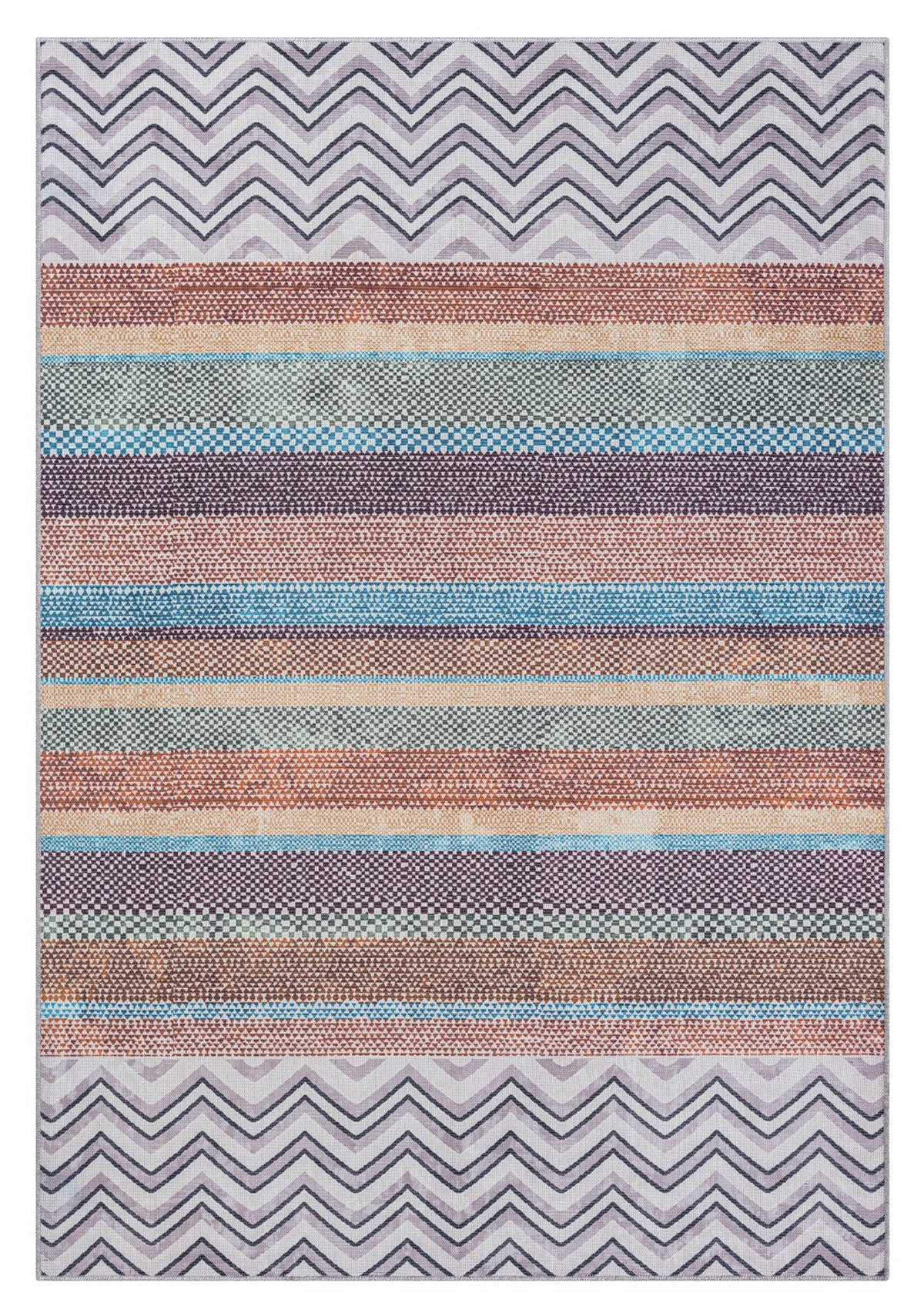 TEPPICH Rivka Rostfarben,Pastellblau,Mauve 160/230 cm - Rostfarben, Textil (160/230cm) - My-Rug
