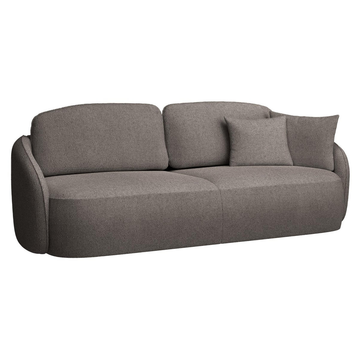 3-SITZER-SOFA Savoy Hellbraun mit Schlaffunktion - Hellbraun/Schwarz, Kunststoff/Textil (254/96/105cm) - Selsey