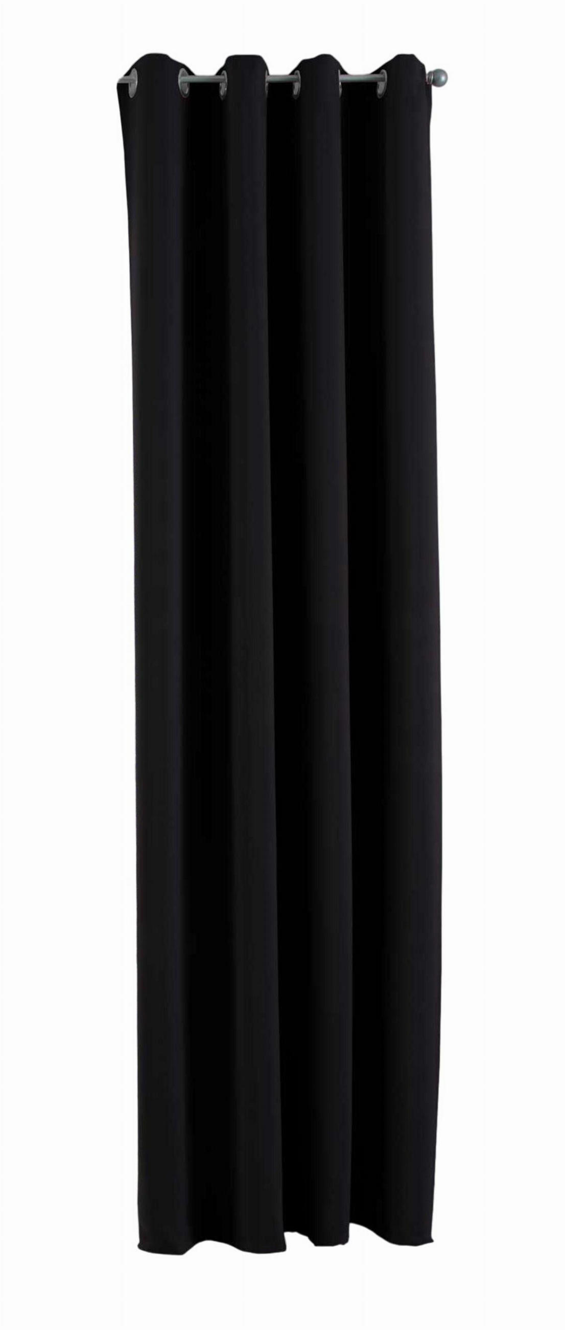 VORHANG »NEW YORK« HxB 225x140 cm Schwarz - Schwarz, Textil (140/225cm) - Gardinenbox