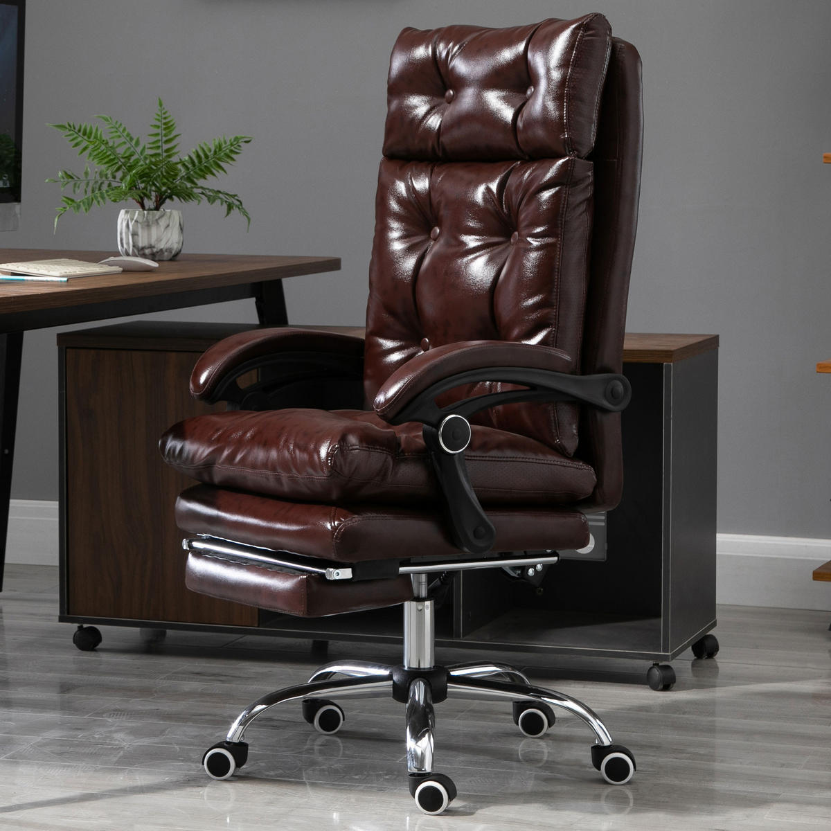 CHEFSESSEL DE-11765 70/72/121-130 cm Braun - Braun, Metall (70/130/72cm) - ComfortXL