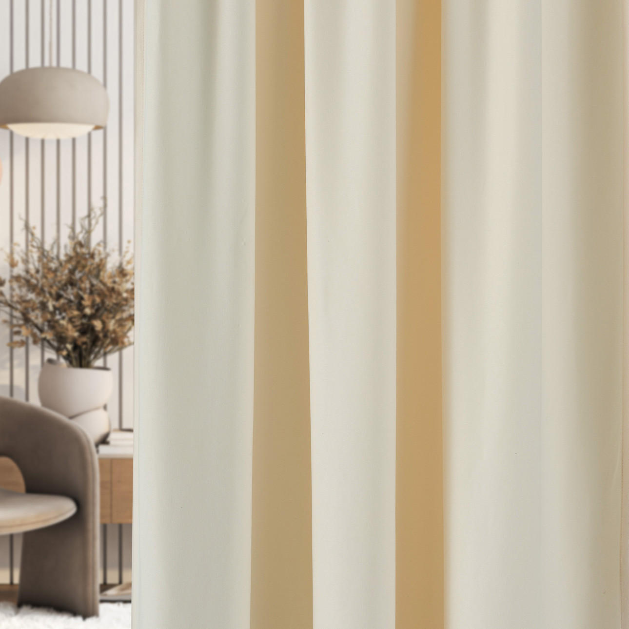 FERTIGVORHANG mit Schlaufenband ecru 140 x 280 cm - Ecru, Textil (140/280/1cm) - Dekoria