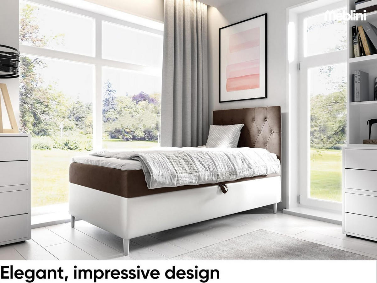 KINDERBETT FLIPPO 1 - Braun/Weiß, Holzwerkstoff (82/208cm) - Meblini