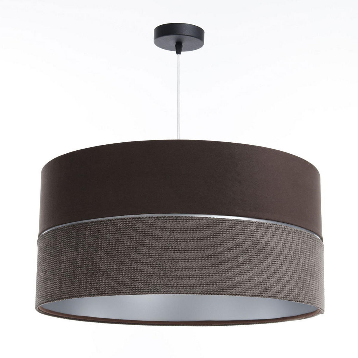 HÄNGELEUCHTE Silber 40/20 cm - Silberfarben/Braun, Kunststoff (40/0.6/20cm) - ONZENO