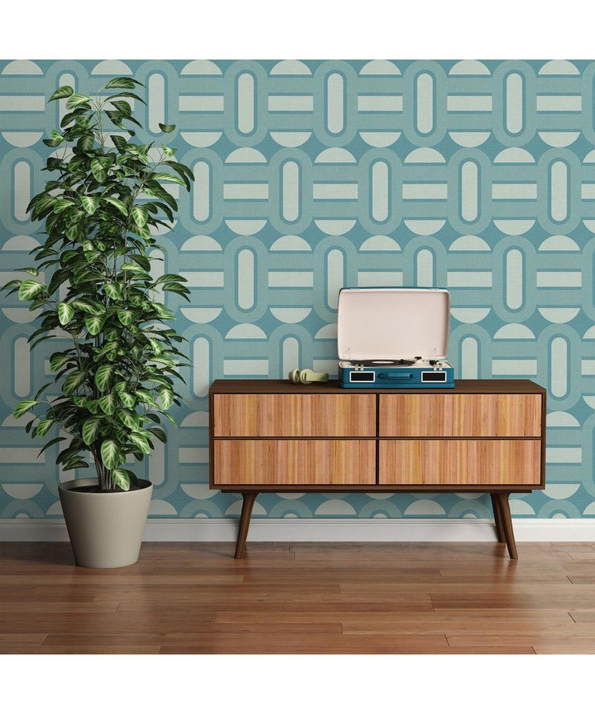 VLIESTAPETE Türkis 53/850 cm - Türkis, Textil (53/1cm) - KUNSTLOFT