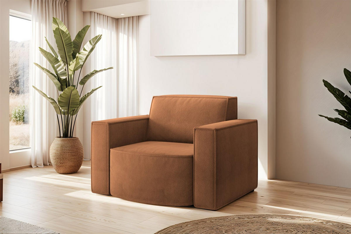 SOFASET Palma In Noel - Rot, Holzwerkstoff/Textil (236/78/165cm) - Fun Möbel