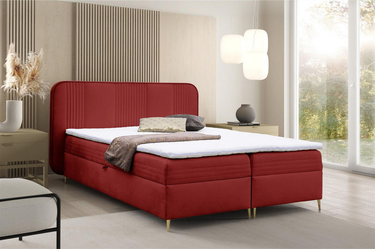 BOXBETT Alize - Rot, Holzwerkstoff/Textil (180/200cm) - Fun Möbel