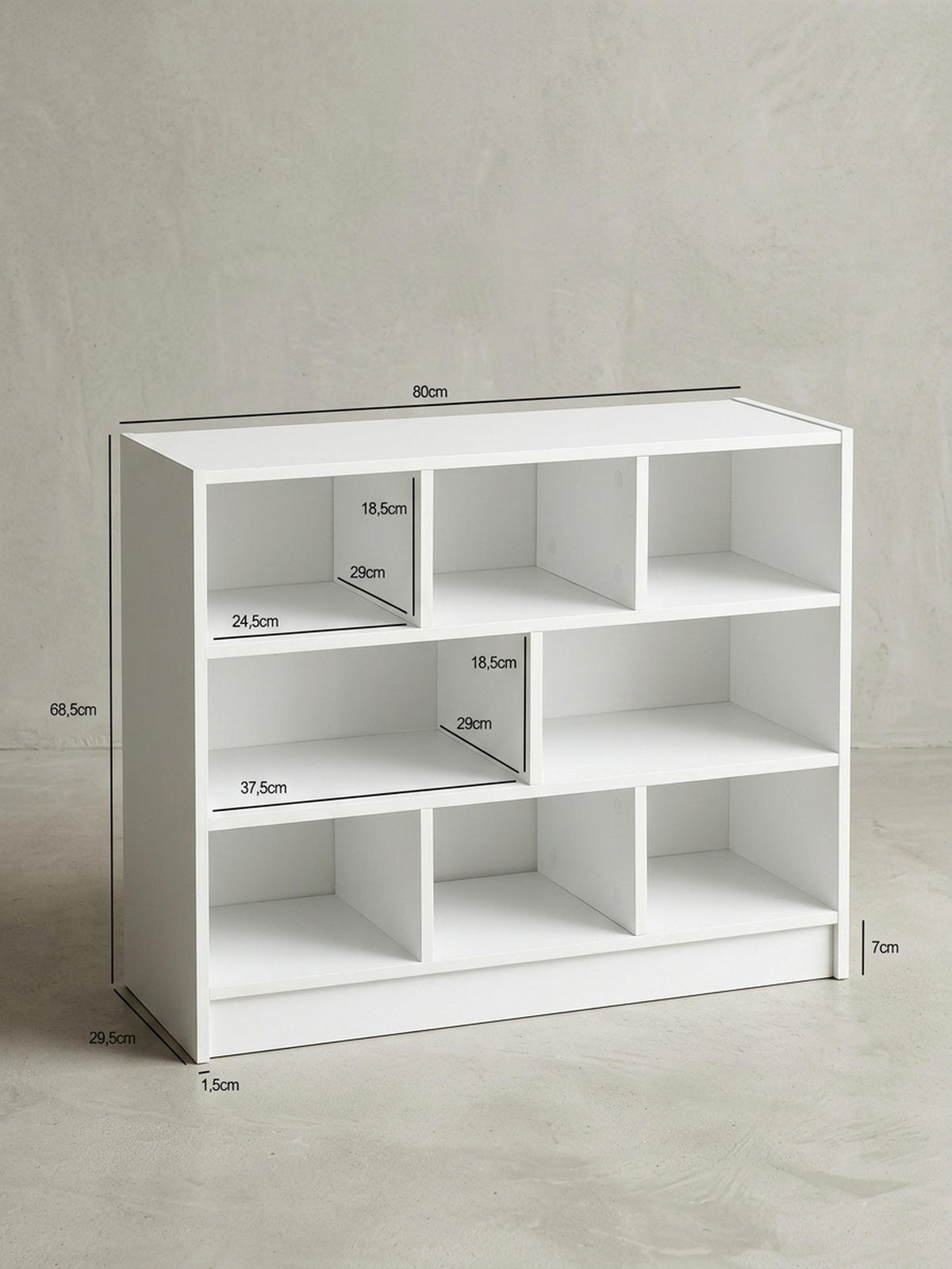 BÜCHERREGAL – Holz, melaminbeschichtet, mit Stauraum, modern - Weiß, Holz (80/69/30cm) - KADIMA DESIGN