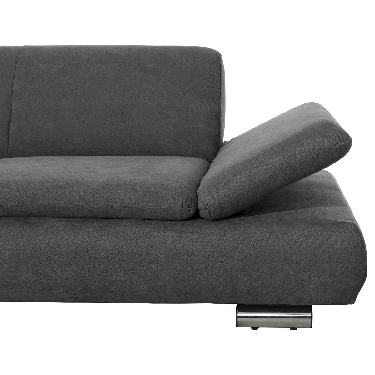 ECKSOFA mit Ottomane links Kaye Flachgewebe anthrazit - Anthrazit, Kunststoff (190/270cm) - 58aufmkessel