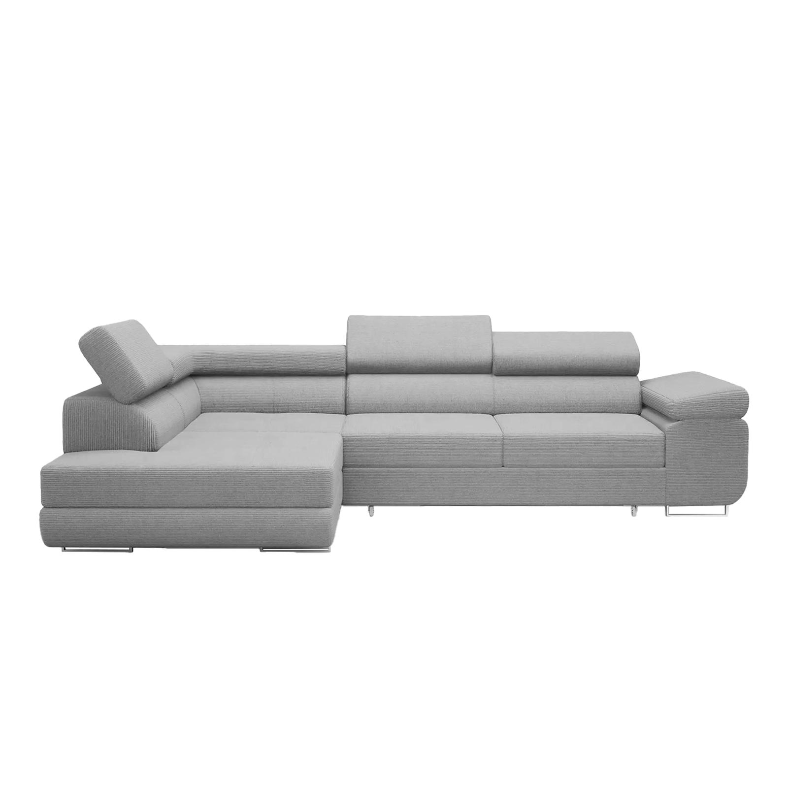 ECKSOFA Warton mit Schlaffunktion, Hellgrau - Hellgrau, Textil (275/202cm) - Fedve