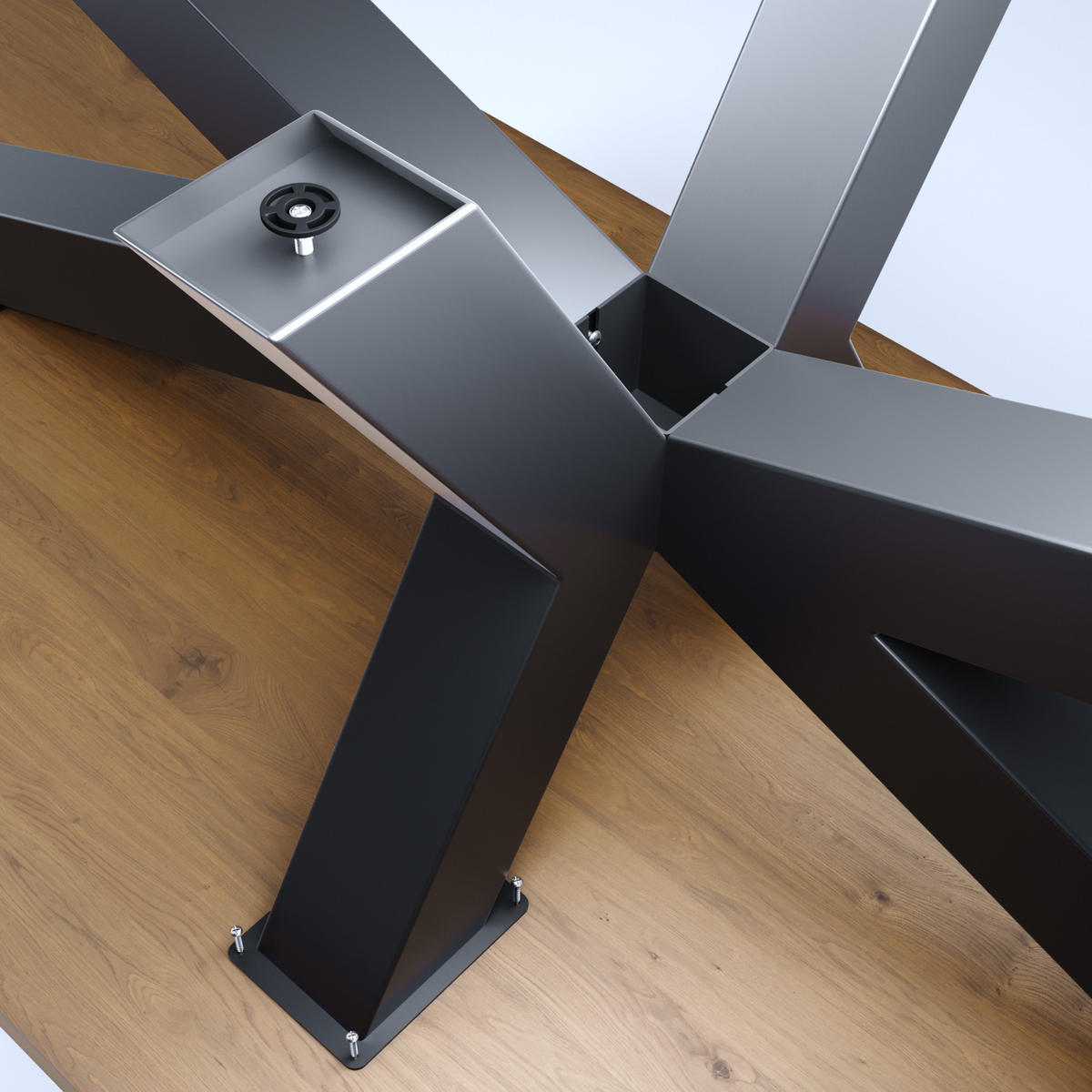 TISCHBEINE Acamar Extreme Metall Schwarz 240/70/72 cm - Schwarz, Metall (80/72/240cm) - Metalo Pro