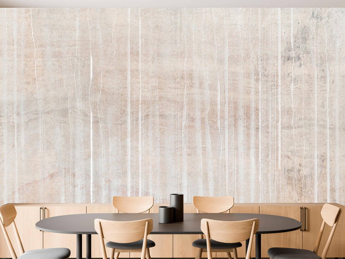 FOTOTAPETE für Schlafzimmer Beton Optik Abstraktion Boho Vintage Retro Natürlich 300x210 - Beige/Braun, Papier (300/210cm) - Muralo