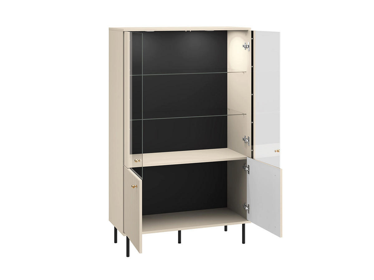 VITRINE – 92 cm – Sophie – Kaschmir - Kaschmir, Holzwerkstoff (92/151/40cm) - hi-markt