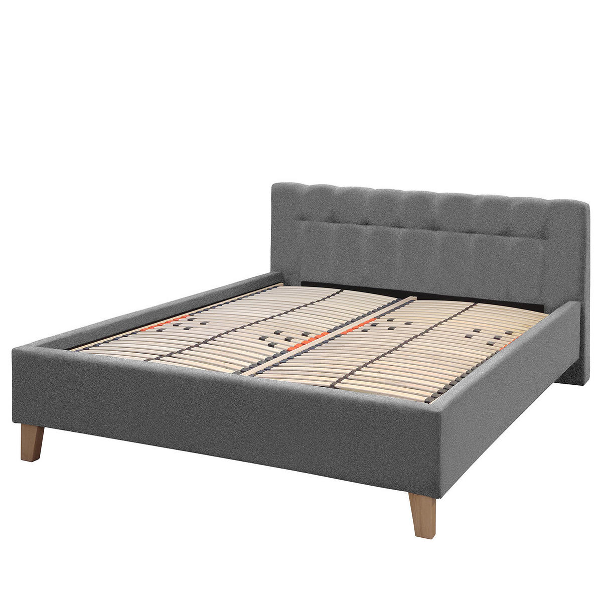 POLSTERBETT - Webstoff - Grau, Textil (180/200cm) - home24