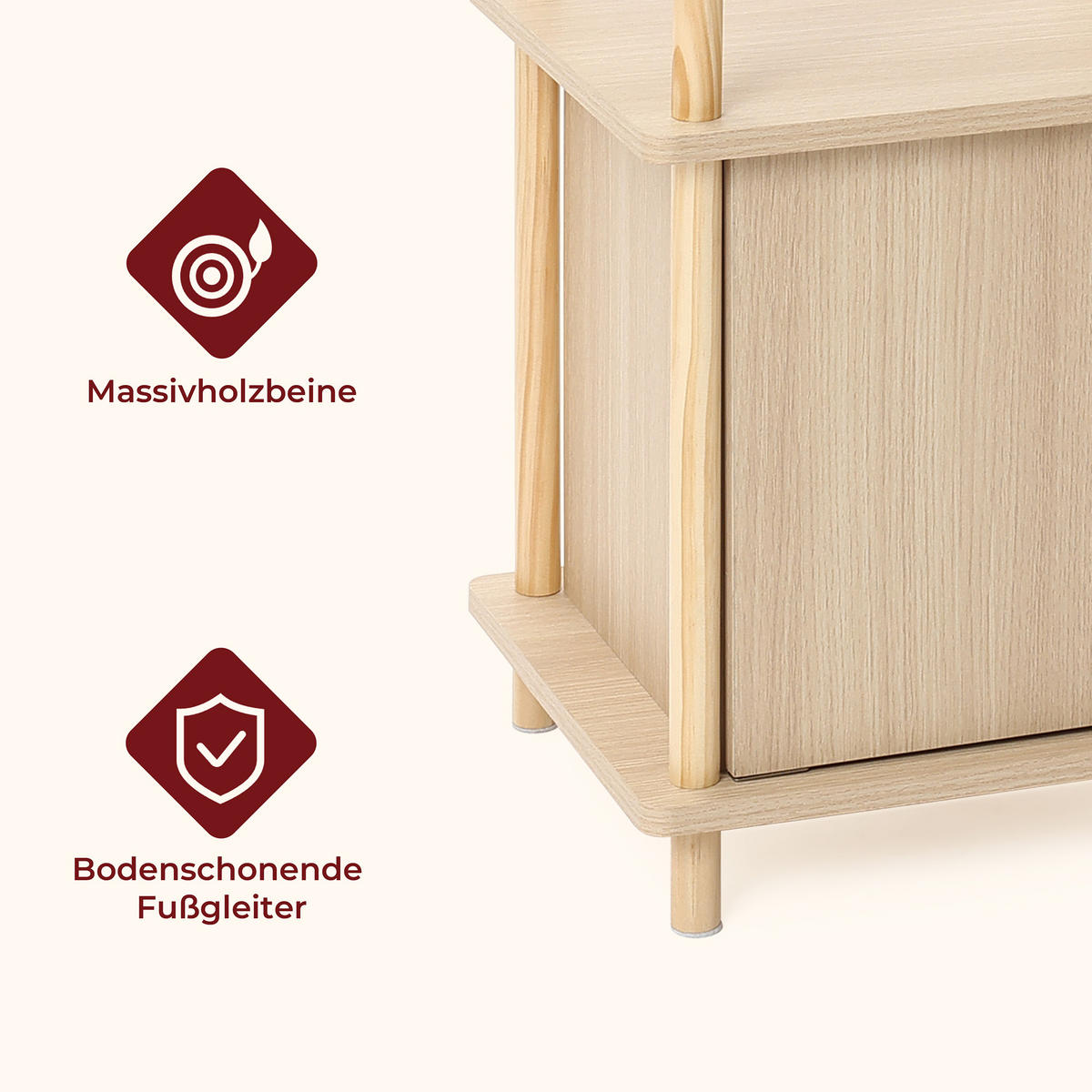 SCHMALES Standregal mit 4 Ablagen und Stauraum, Bücherregal - Alteiche, Holz (35/148/40cm)