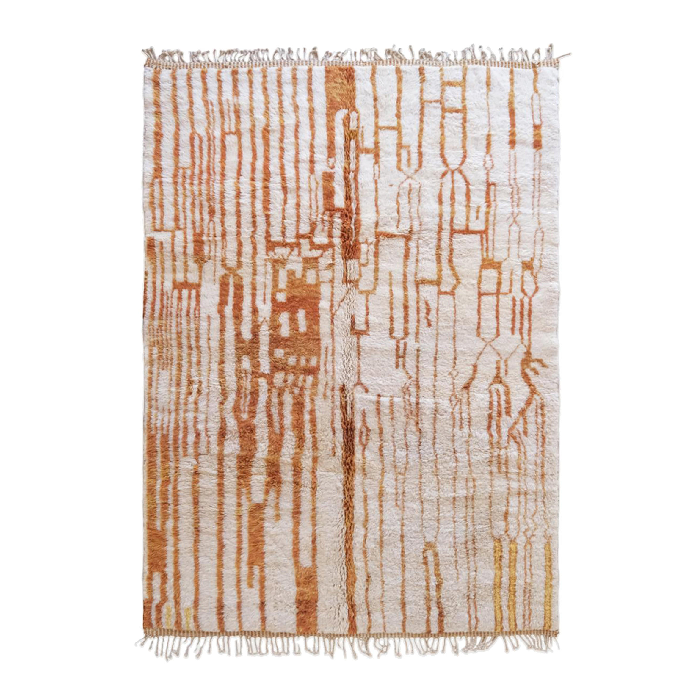 BERBERTEPPICH elegant handgeknüpft aus Wolle 300x 400 cm - Orange, Naturmaterialien (300/400cm) - AFK Living