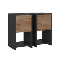 NACHTTISCH Evo Anthrazit/Goldkraft Eiche 2er Set - Anthrazit, Holzwerkstoff (30/55/30cm) - Vicco