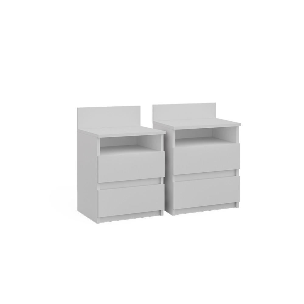 NACHTTISCH Monty Weiß 39.6 x 59.1 cm 2er Set - Weiß, Holzwerkstoff (32.3/59.1/39.6cm) - Vicco
